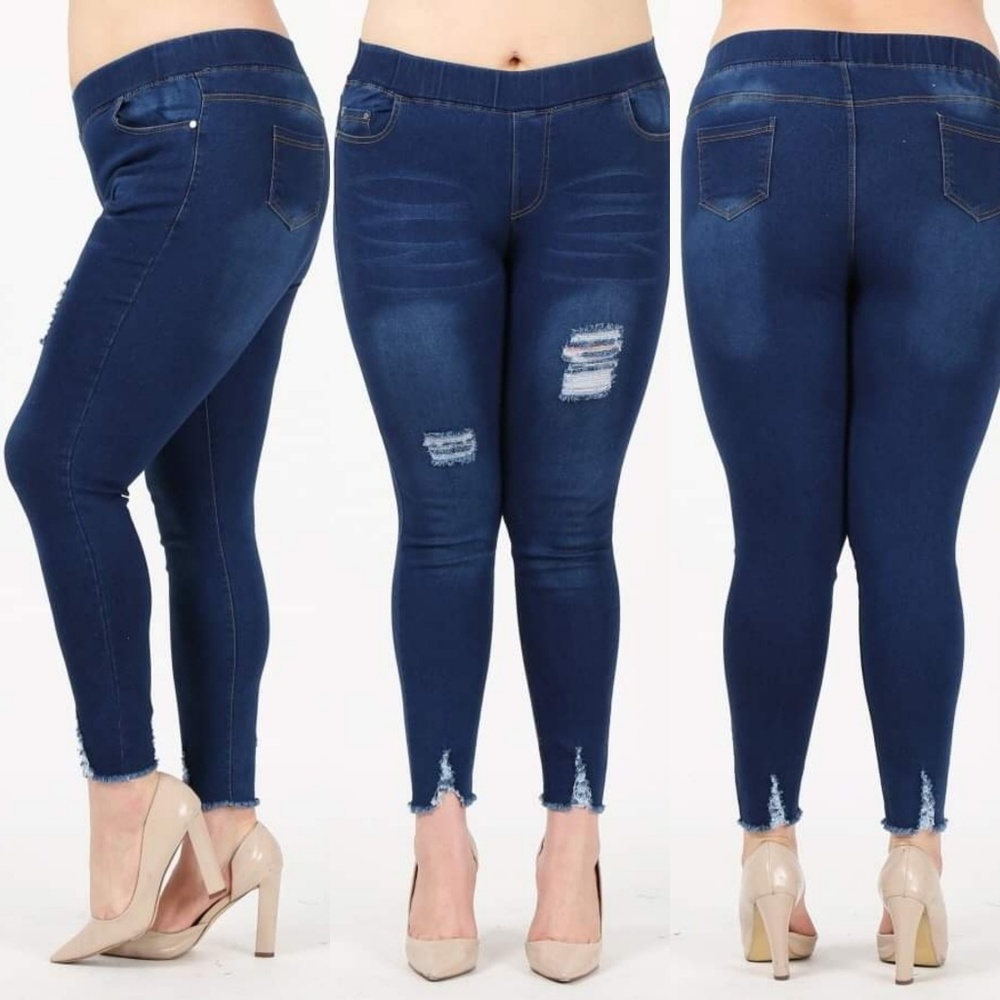 Amazing Stretchy Denim Distressed Jeggings